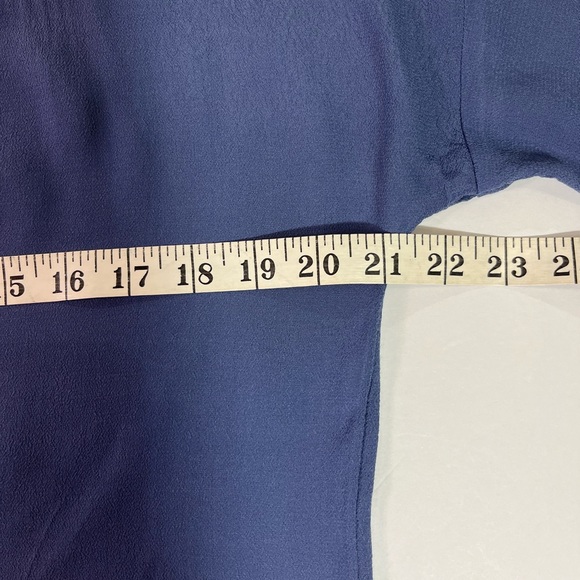 Madewell Blue V-Neck Dress with Pockets Short Sleeve that Ties Women’s Size XXS - Picture 4 of 7